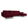 WOHNLANDSCHAFT Samt Stoff Rot - Bordeaux/Rot, Textil/Metall (317/86/162cm) - Makamii