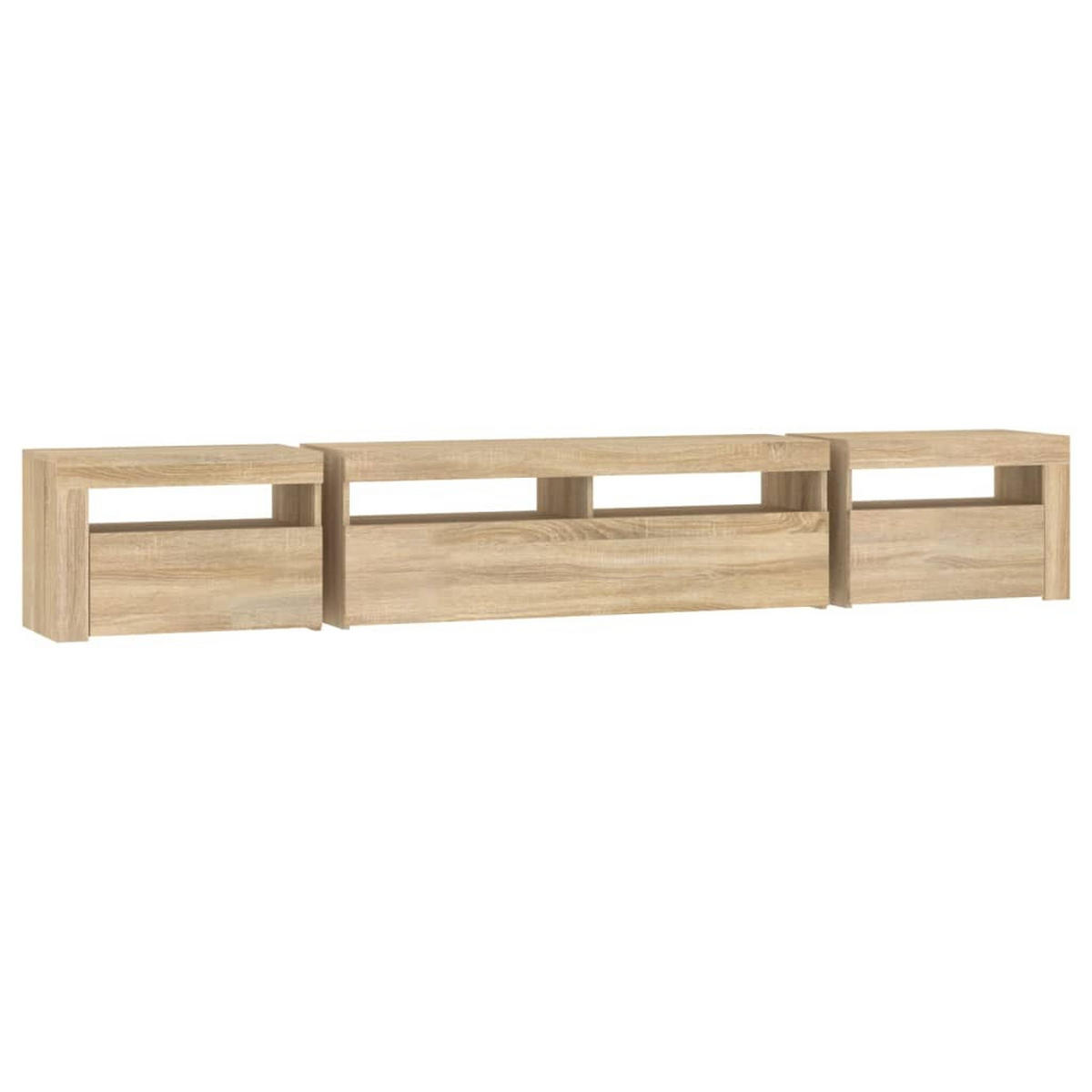 LOWBOARD mit Led-Leuchten 240/35/40 cm aus Holzwerkstoff in Sonoma-Eiche Dekor - Sonoma Eiche, Holz (240/40/35cm) - vidaXL