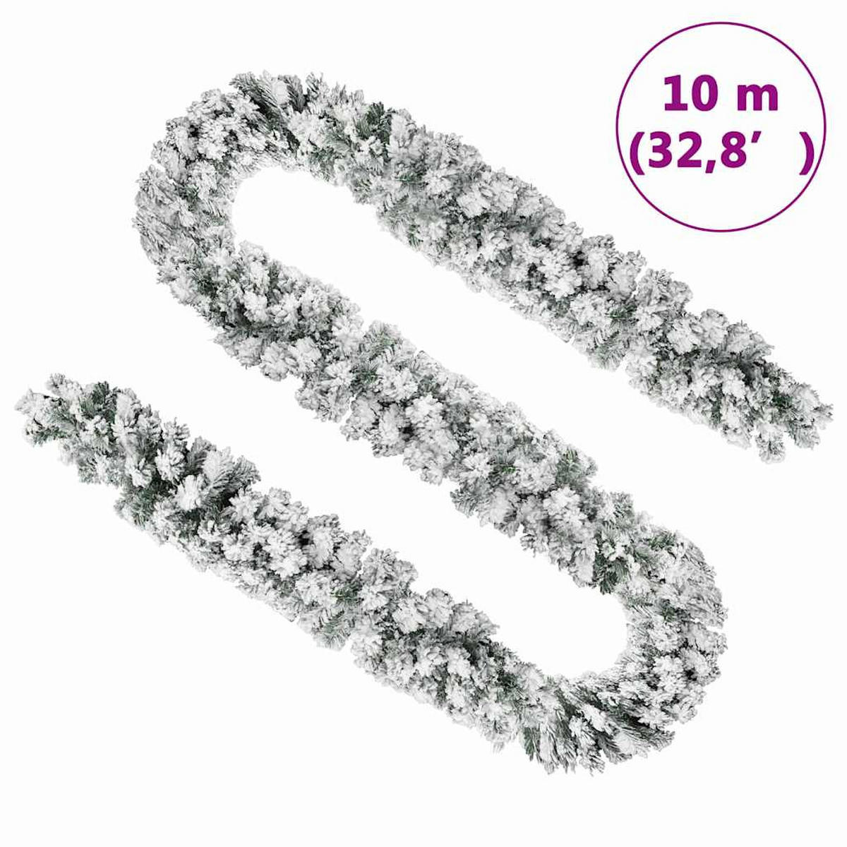 WEIHNACHTSGIRLANDE Mit Schnee Grün 10 M Pvc - Grün, Kunststoff (1000cm) - vidaXL