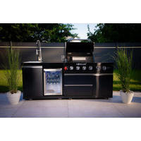 OUTDOORKÜCHE Grillmaster Fusion 217/58/119 cm - Schwarz Hochglanz, Metall (58/90/217cm) - Goriller