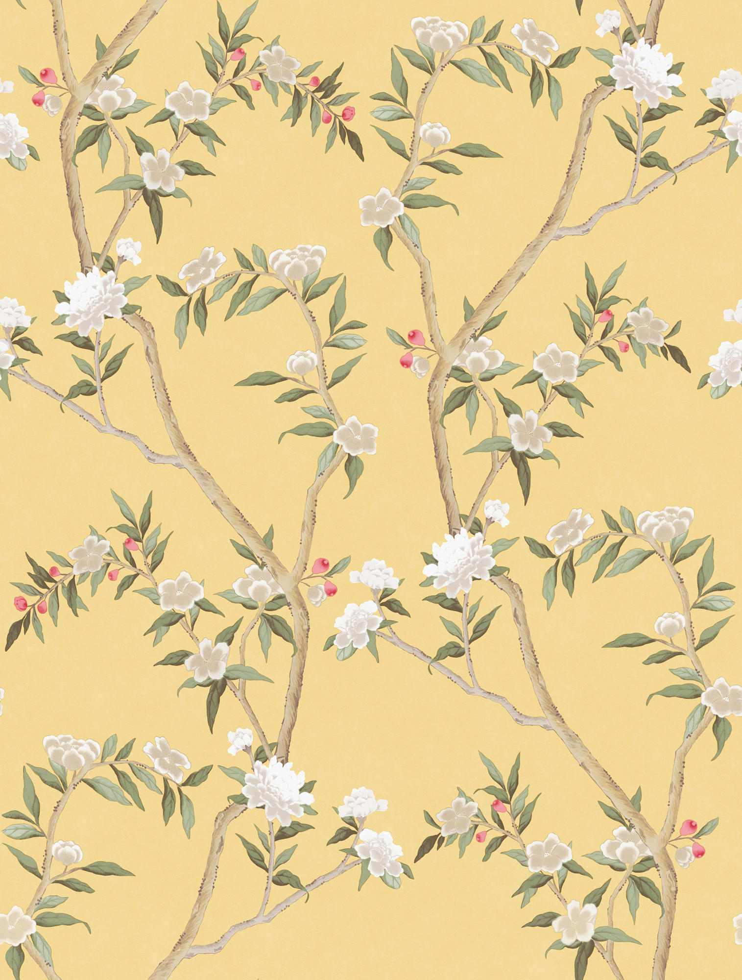TAPETE Blumen 53 cm x 10 m - Gelb, Papier (53/1000cm) - Sanders & Sanders