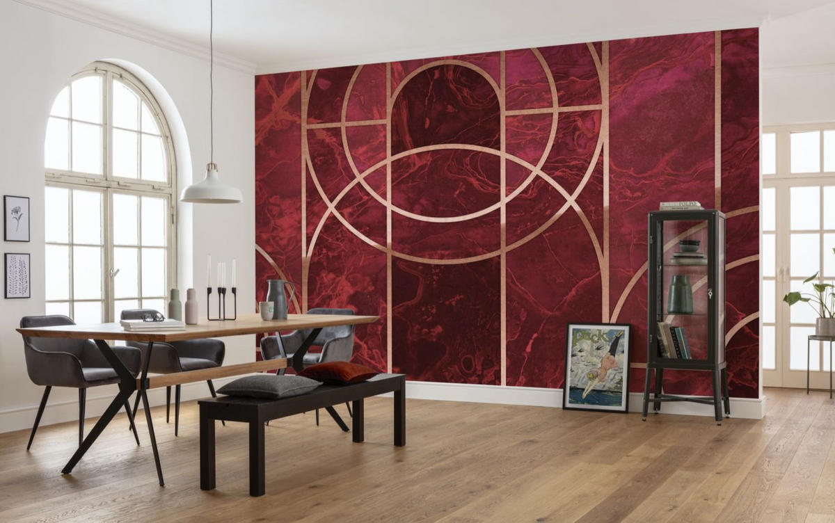 FOTOTAPETE Grafik 400 x 280 cm - Rot, Papier (400/280cm) - Sanders & Sanders