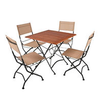 GARTEN-SITZGRUPPE Ebba 5-teilig Quadratisch Gartenmöbel-Set - Schwarz, Holz - DELUKE