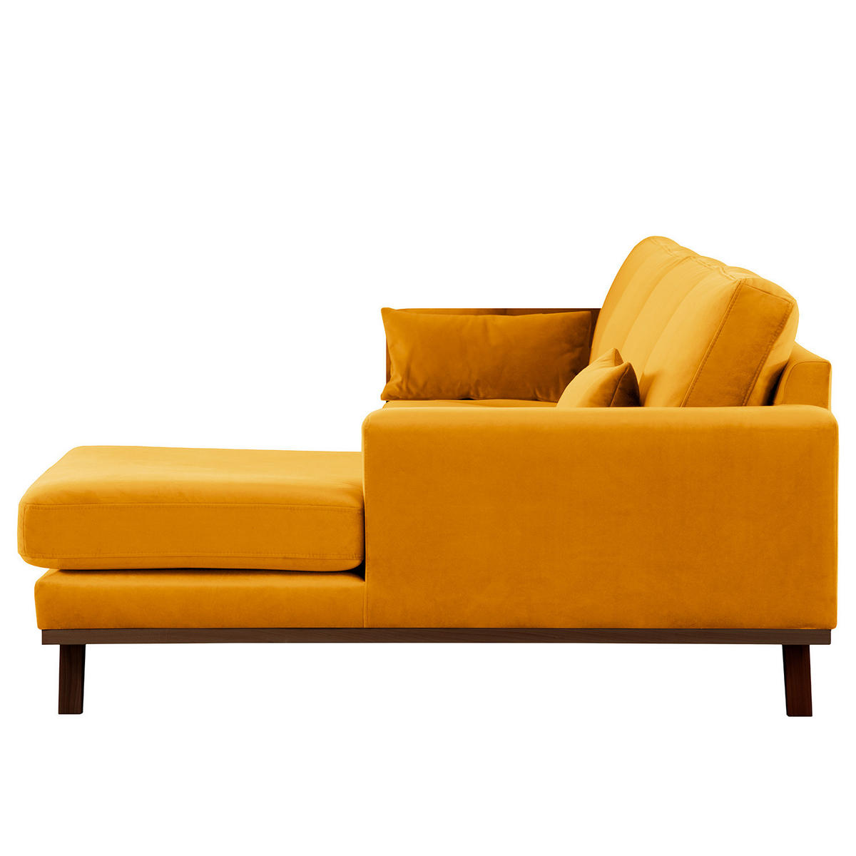 ECKSOFA mit Longchair - Gelb/Buchefarben, Textil (281/153cm) - home24