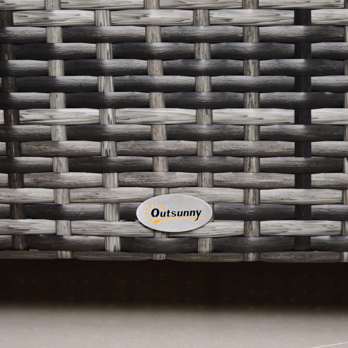 GARTENTISCH 85/50/39 cm grau aus Polyrattan mit Glasplatte - Grau, Kunststoff (85/50/39cm) - OKWISH