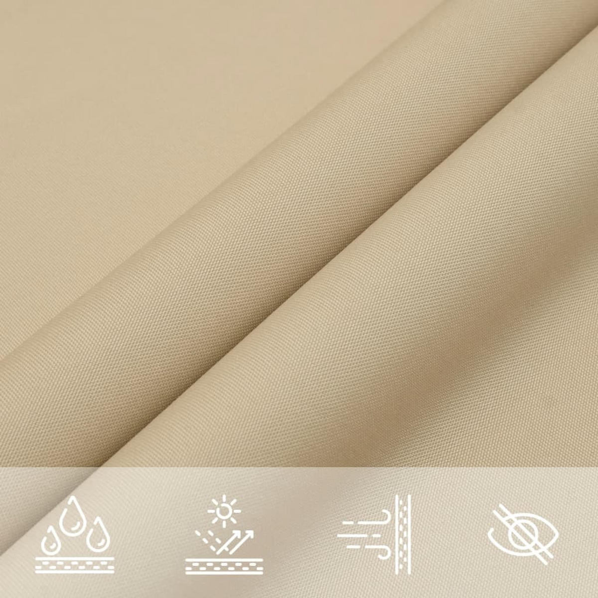 SONNENSEGEL Oxford-Gewebe Quadratisch 6/6 M Beige - Beige, Textil (600/600cm) - vidaXL