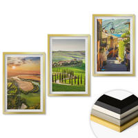 WANDBILDER 3er Set - 40x60 cm Goldrahmen - Italienische Landschaften, Flussstraße - Goldfarben, Kunststoff (40/60cm) - ArtPrintCave