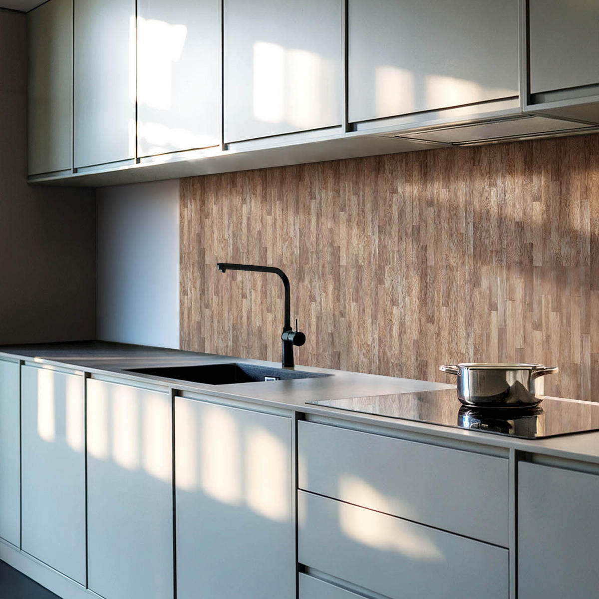 WANDPANEEL 9 Stück 30x30 cm selbstklebend Terano - Nussbaumfarben, Kunststoff (30/1.6/30cm) - Wallfluent