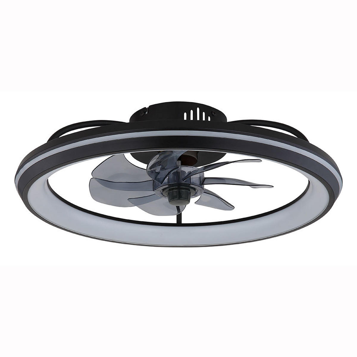 LED DECKENLEUCHTE Deckenventilator Schwarz Kunststoff - Schwarz, Metall (50/50/14cm) - Globo Lighting