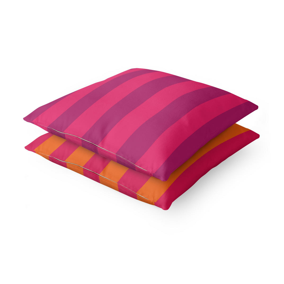 DEKOKISSEN 2er-Set PopArt Sommer Streifen Duo I 50/50 cm - Pink, Textil (50/50cm) - Bilderwelten