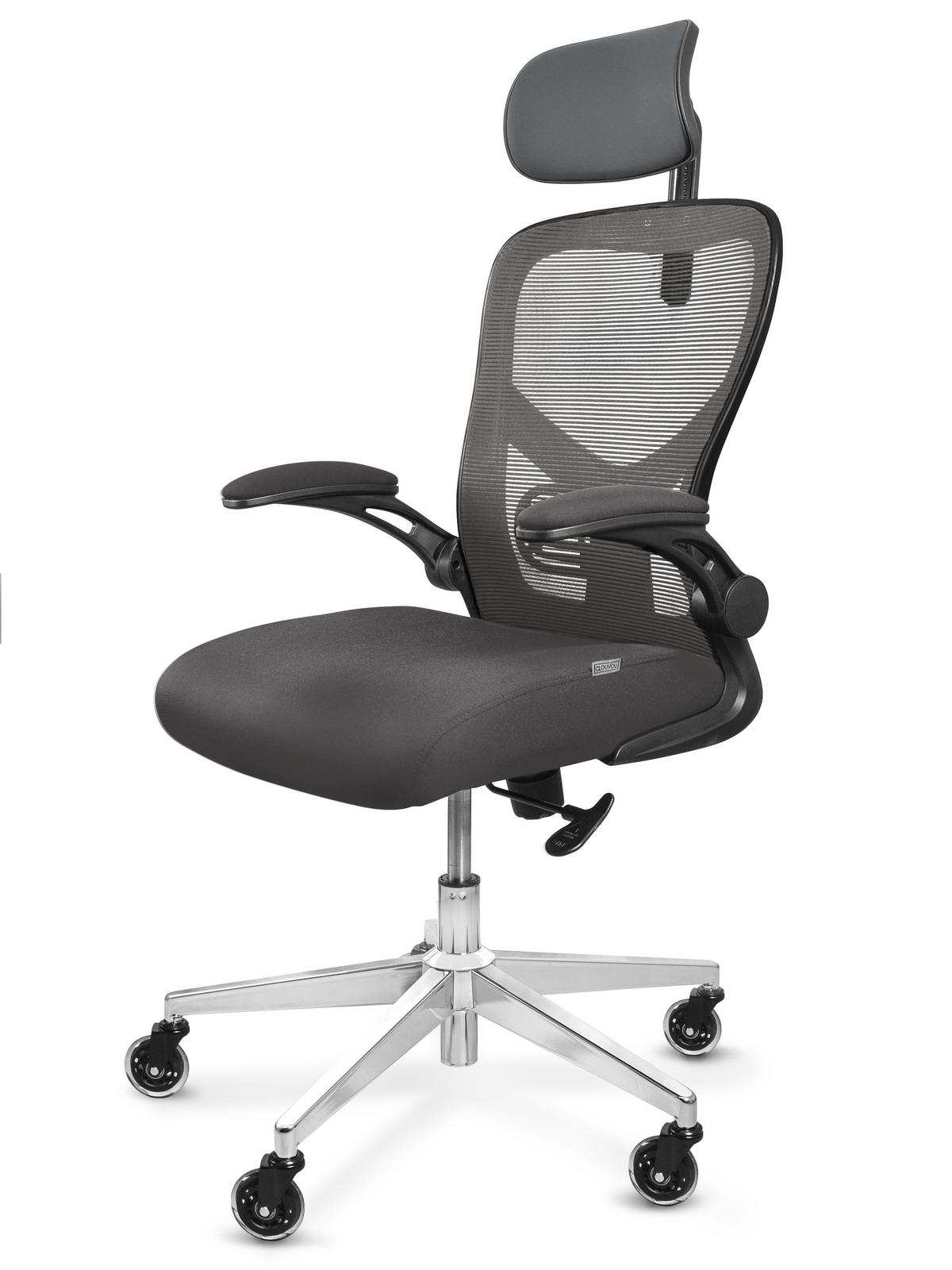BÜROSTUHL SmartSeat Anthrazit - Anthrazit/Silberfarben, Kunststoff/Textil (70/142/70cm) - Clouvou