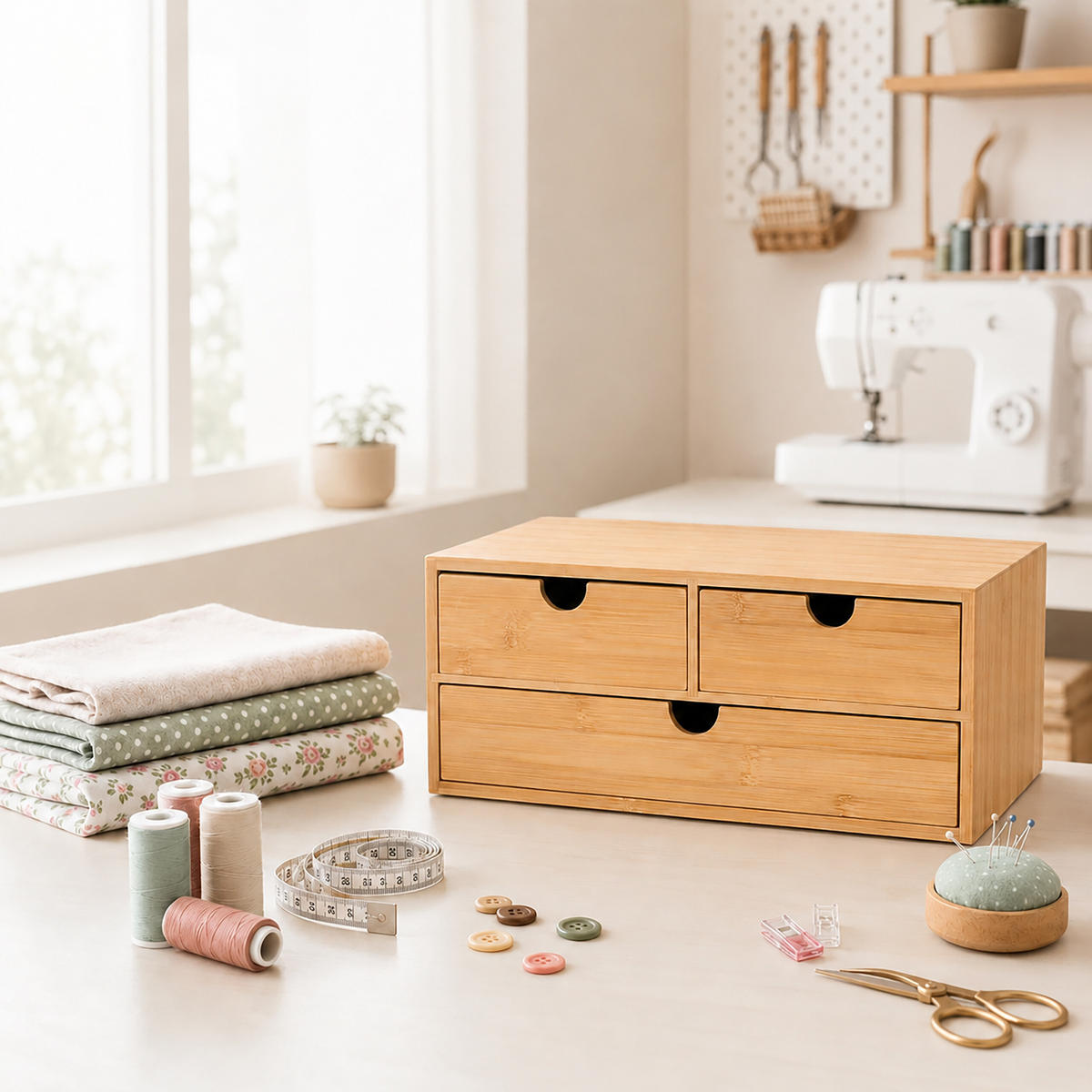 SCHUBLADENBOX Natur Bambus 14x33x21 cm - Hellbraun, Holz (21/33/13.5cm) - Relaxdays