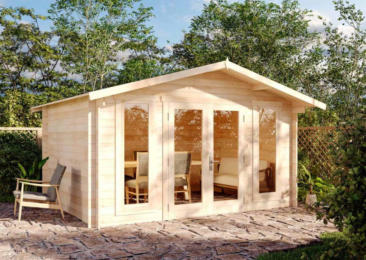 GARTENHAUS Holz Mirko - Naturfarben, Holz (440/245/350cm) - Alpholz