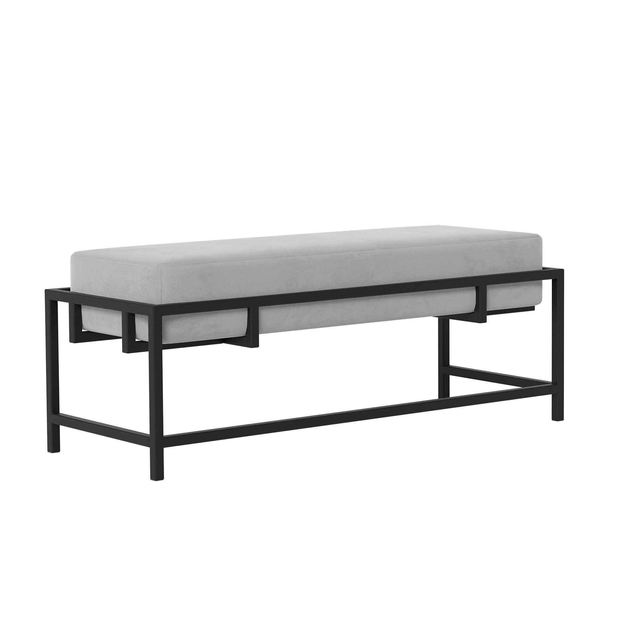 POLSTERBANK GLAM 100 cm Schwarz / Grau ,Metallgestell - Grau, Metall (100/45/35cm) - Idohome