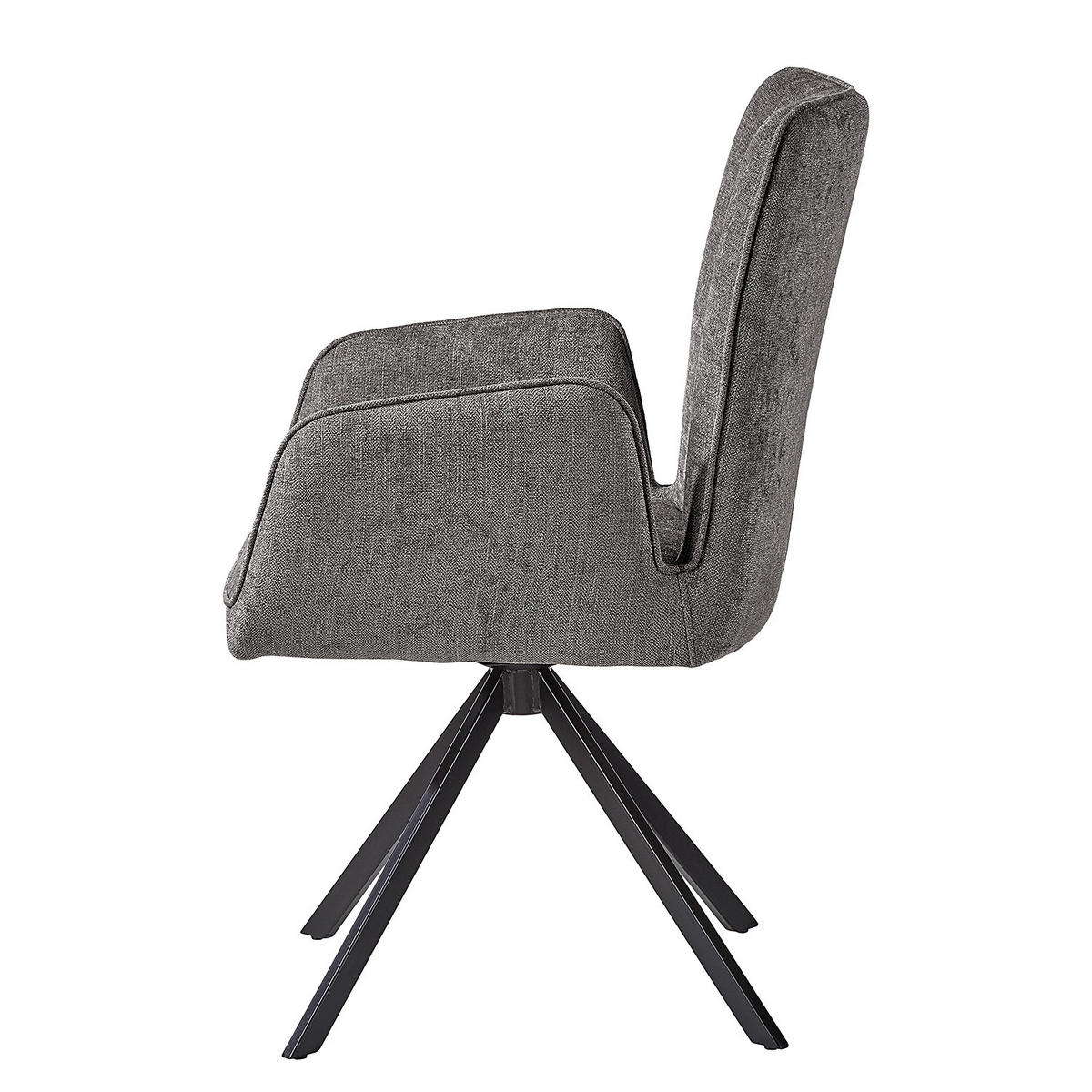 DREHBARER ARMLEHNENSTUHL - Flachgewebe / Eisen - Anthrazit, Textil/Metall (56/94/64cm) - home24