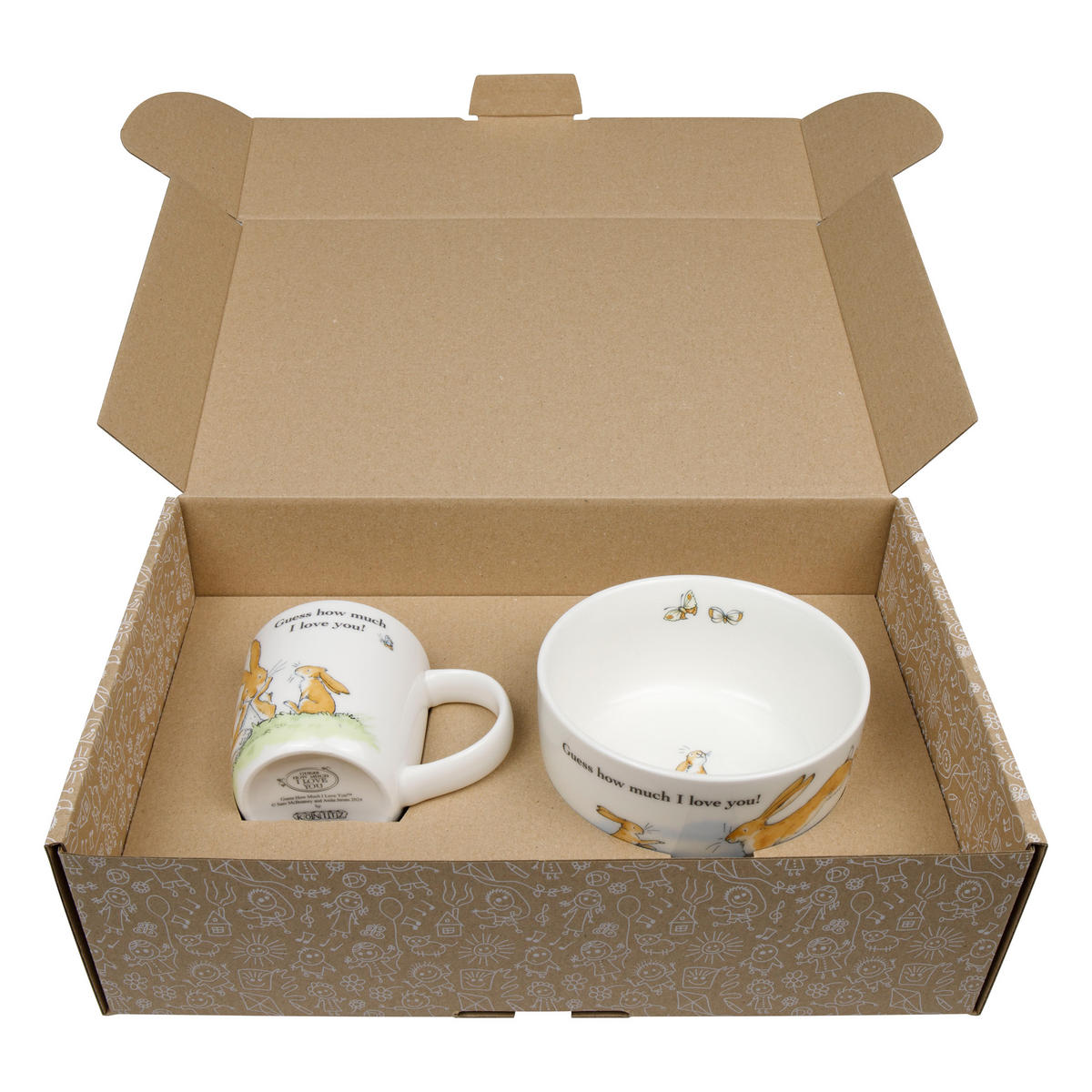KINDERSET 3-tlg. Guess how much i, Teller, Tasse, Schale - Naturfarben, Keramik (19.1/19.1/2.4cm) - Könitz