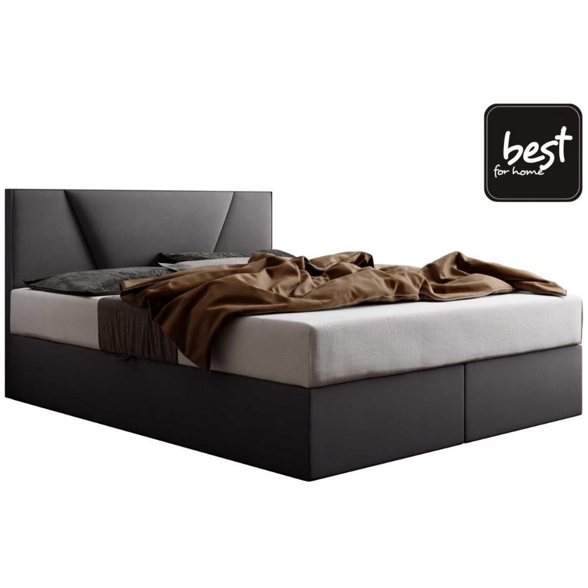 BOXBETT Jubilee Bonellfederkern inkl. Topper - Dunkelgrau, Holz/Holzwerkstoff (180/200cm) - Best For Home