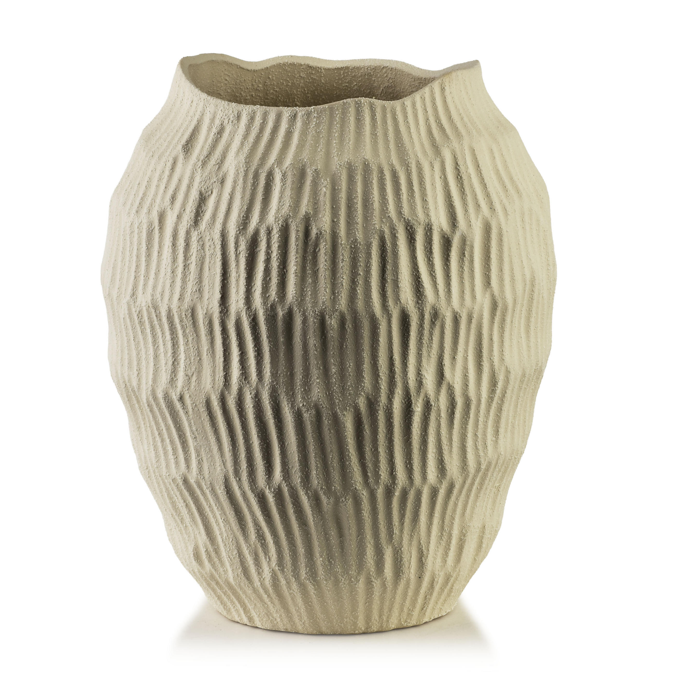 VASE Manon 20,5/24,5cm Poliresin - Beige, Kunststoff (24.5cm) - Mondex
