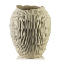 VASE Manon 20,5/24,5cm Poliresin - Beige, Kunststoff (24.5cm) - Mondex