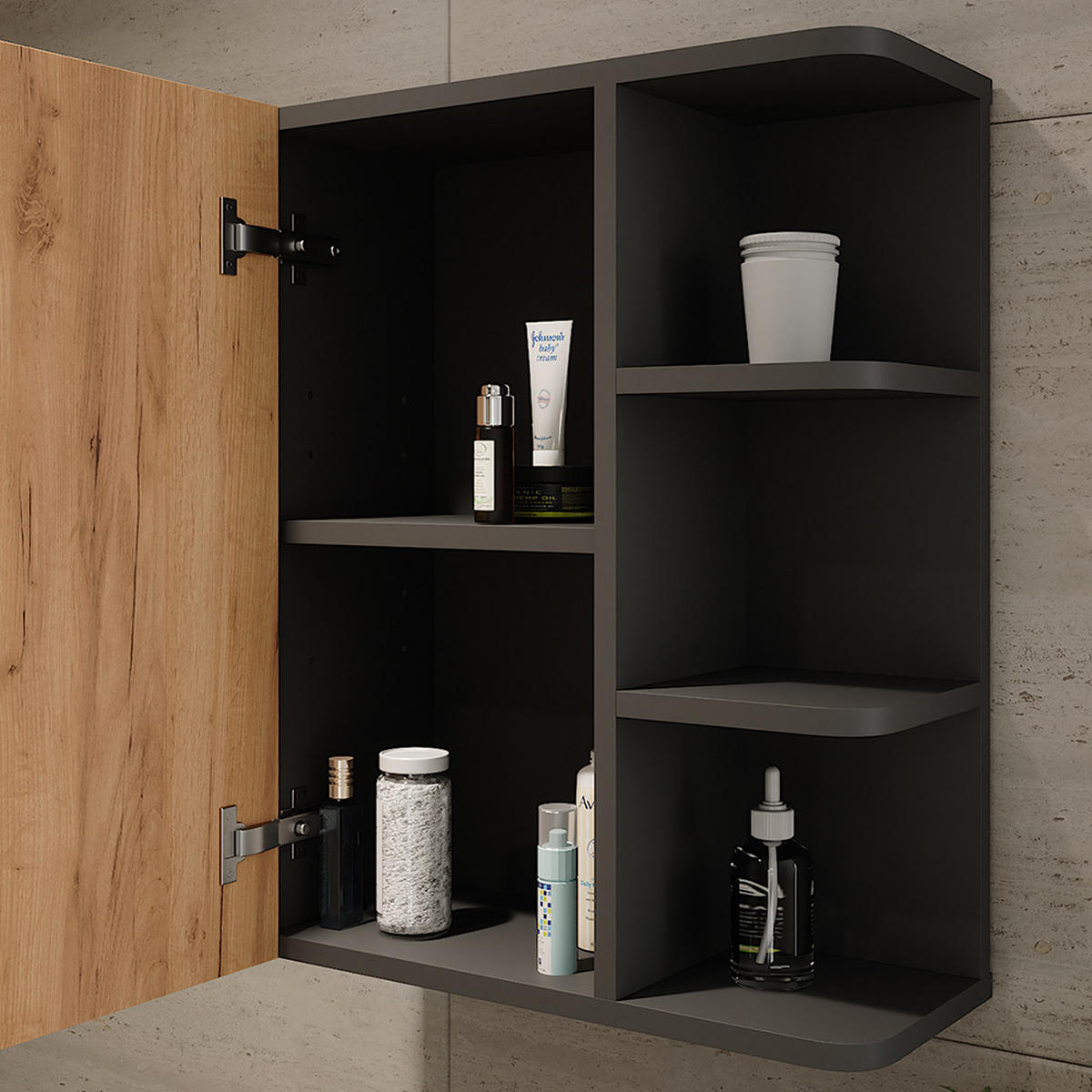 HÄNGESCHRANK Fynn Anthrazit 47.2 x 59.2 cm - Honigeiche/Anthrazit, Holzwerkstoff (47.2/59.2/20.8cm) - Vicco