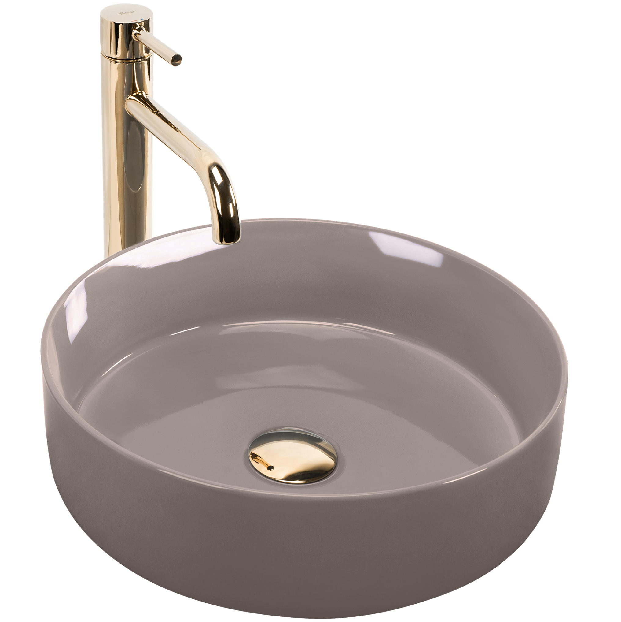 AUFSATZWASCHBECKEN Rea Sami Beige Shiny - Beige, Keramik (36/11.5/36cm) - REA