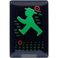 BLECHSCHILD 20/30 cm Ampelmann Grün Kalender - Multicolor, Metall (20/30/0.2cm) - Nostalgic-Art