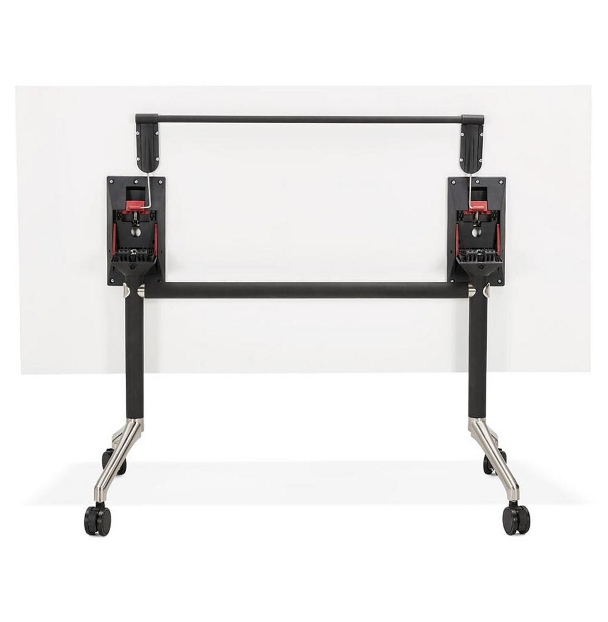 SCHREIBTISCH Klappbar Mit Rollen Faltbar Mobil ZENIXA, Weiß 160x80x73 cm - Schwarz/Weiß, Holz/Metall (80/160/73cm) - KADIMA DESIGN