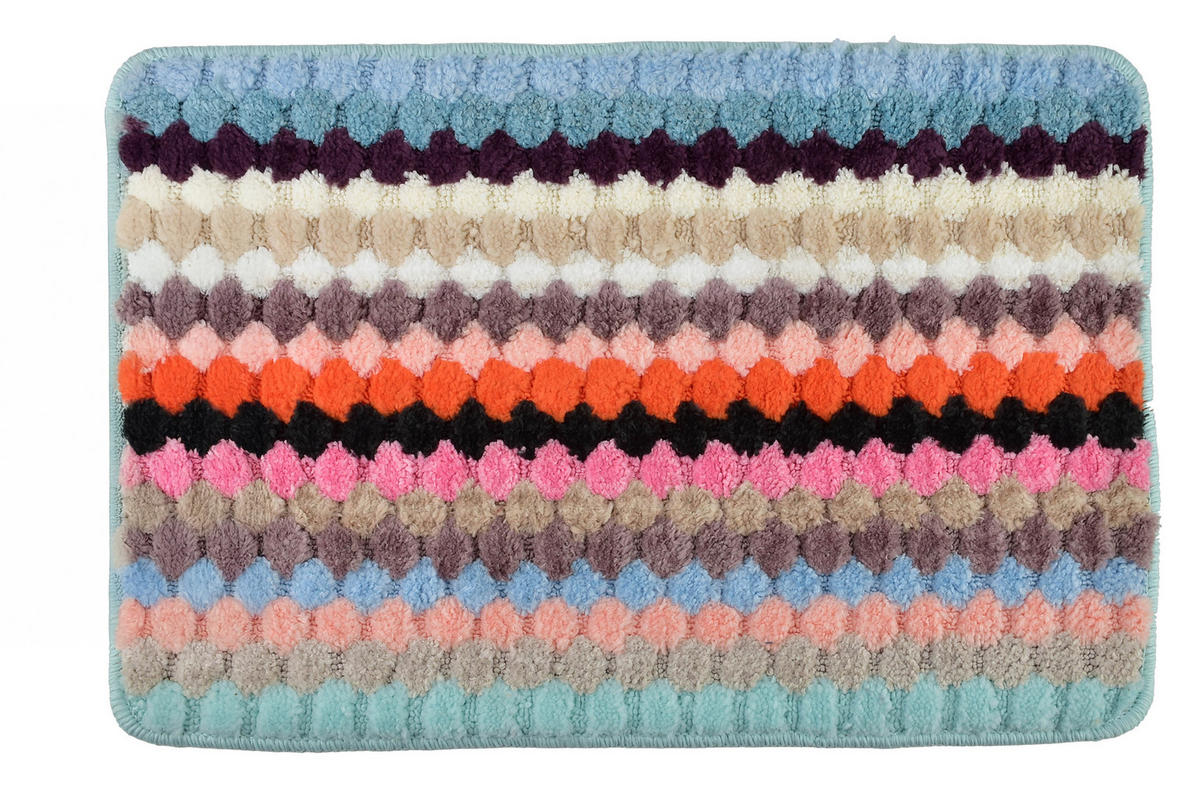 BADTEPPICH Zac Mehrfarbig 60/40/2 cm Textilien - Multicolor, Textil (40/60cm) - Mondex