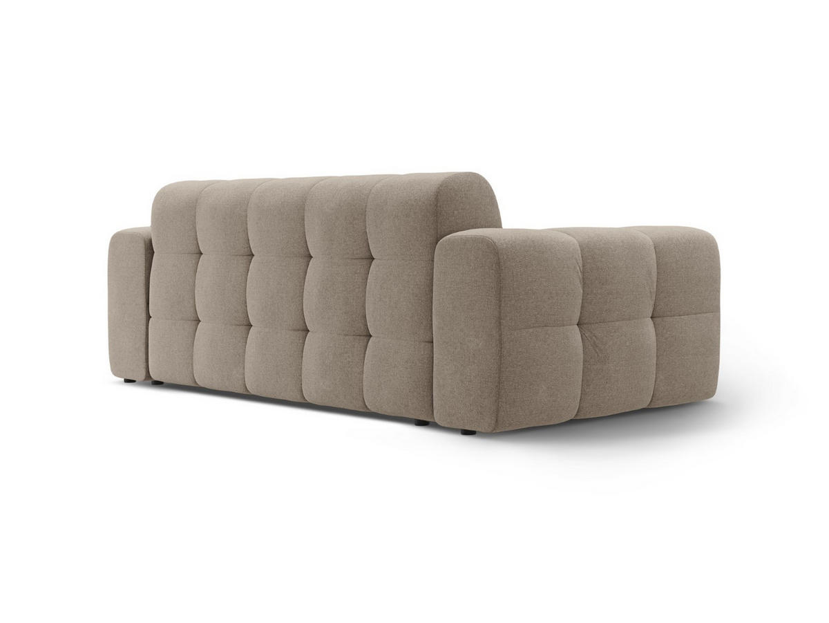 SOFA Kendal aus strukturiertem Stoff dunkelbeige 3 Sitzplätze - Mokka, Textil (103/79/222cm) - Micadoni