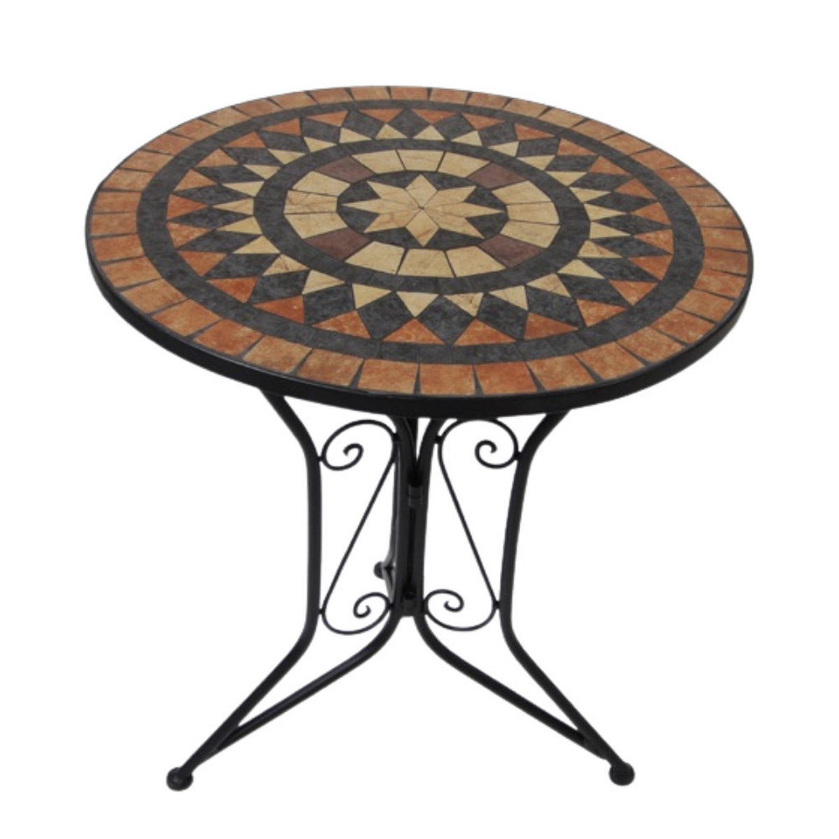 BISTRO-SET Sarah 3-tlg. Schwarz Stahl Balkonset Gartenmöbel-Set - Schwarz, Metall - DELUKE