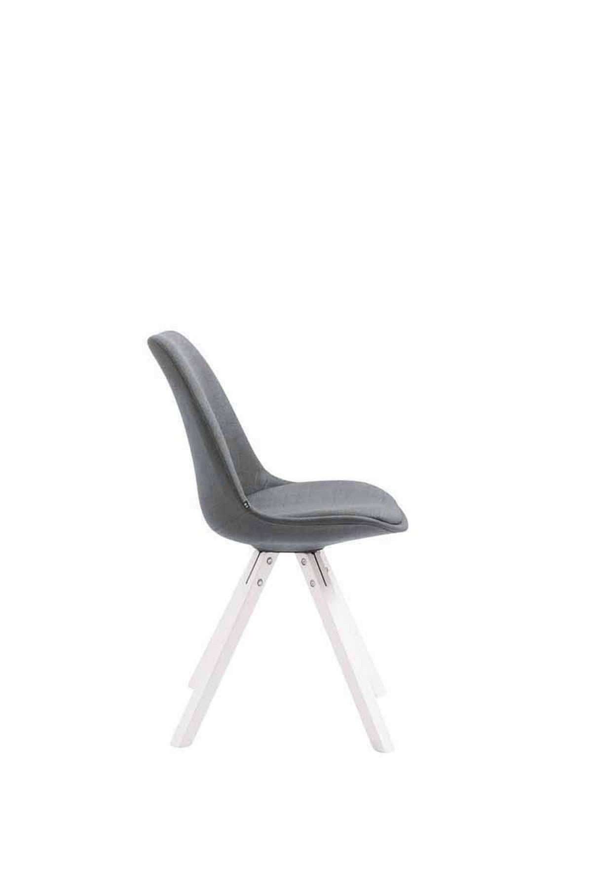 STUHL Stoff dunkelgrau - Dunkelgrau/Weiß, Holz/Textil (48/84/56cm) - CLP