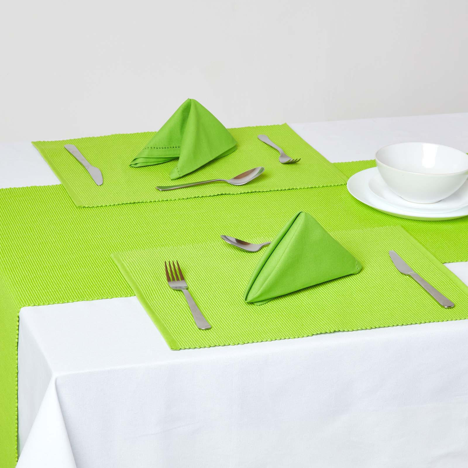 TISCHSET limette im 2er-Set 33/50 cm, 100% Baumwolle - Limette, Textil (33/50cm) - Homescapes