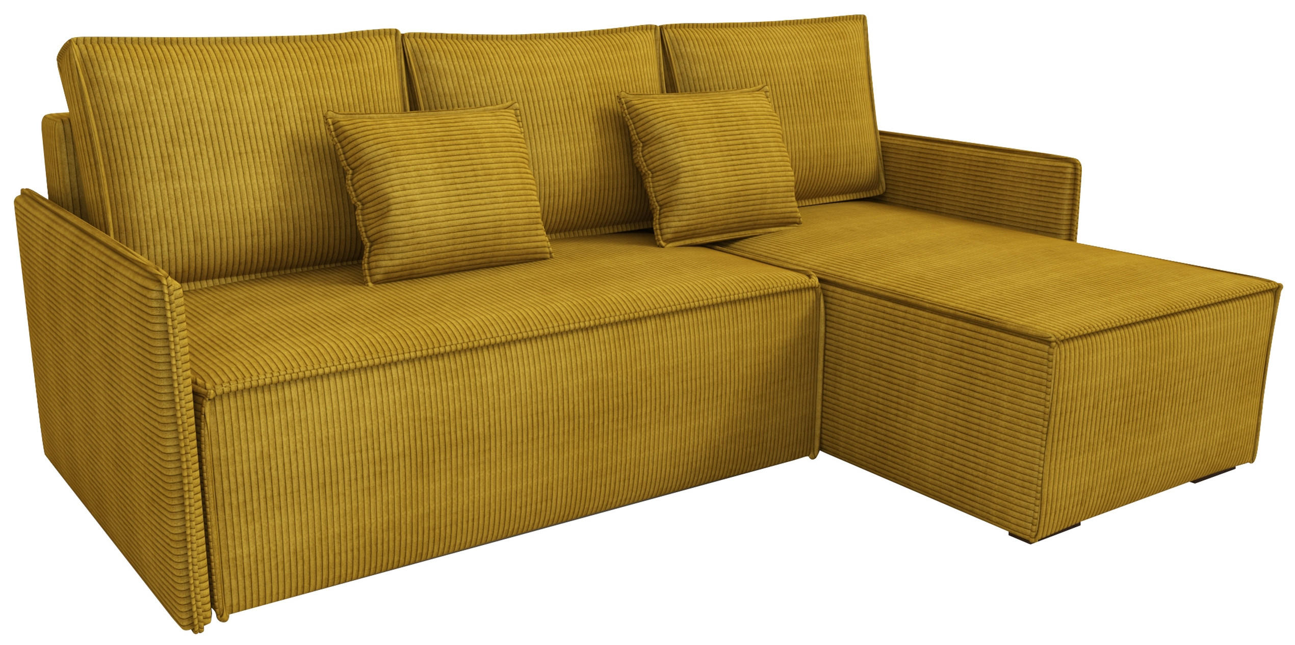ECKSOFA Atlantic mit Schlaffunktion Gelb Cord - Gelb, Textil (238/141cm) - Bromarkt