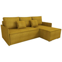 ECKSOFA Atlantic mit Schlaffunktion Gelb Cord - Gelb, Textil (238/141cm) - Bromarkt