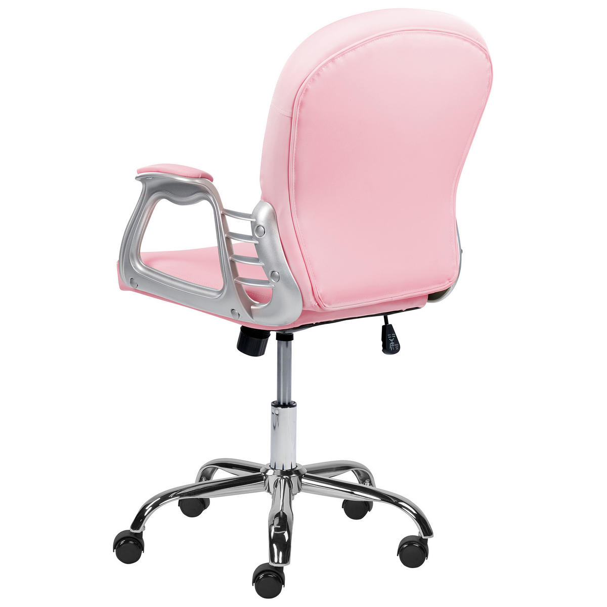BÜROSTUHL Kunstleder Rosa Princess - Pink, Textil/Metall (60/98/60cm) - Beliani
