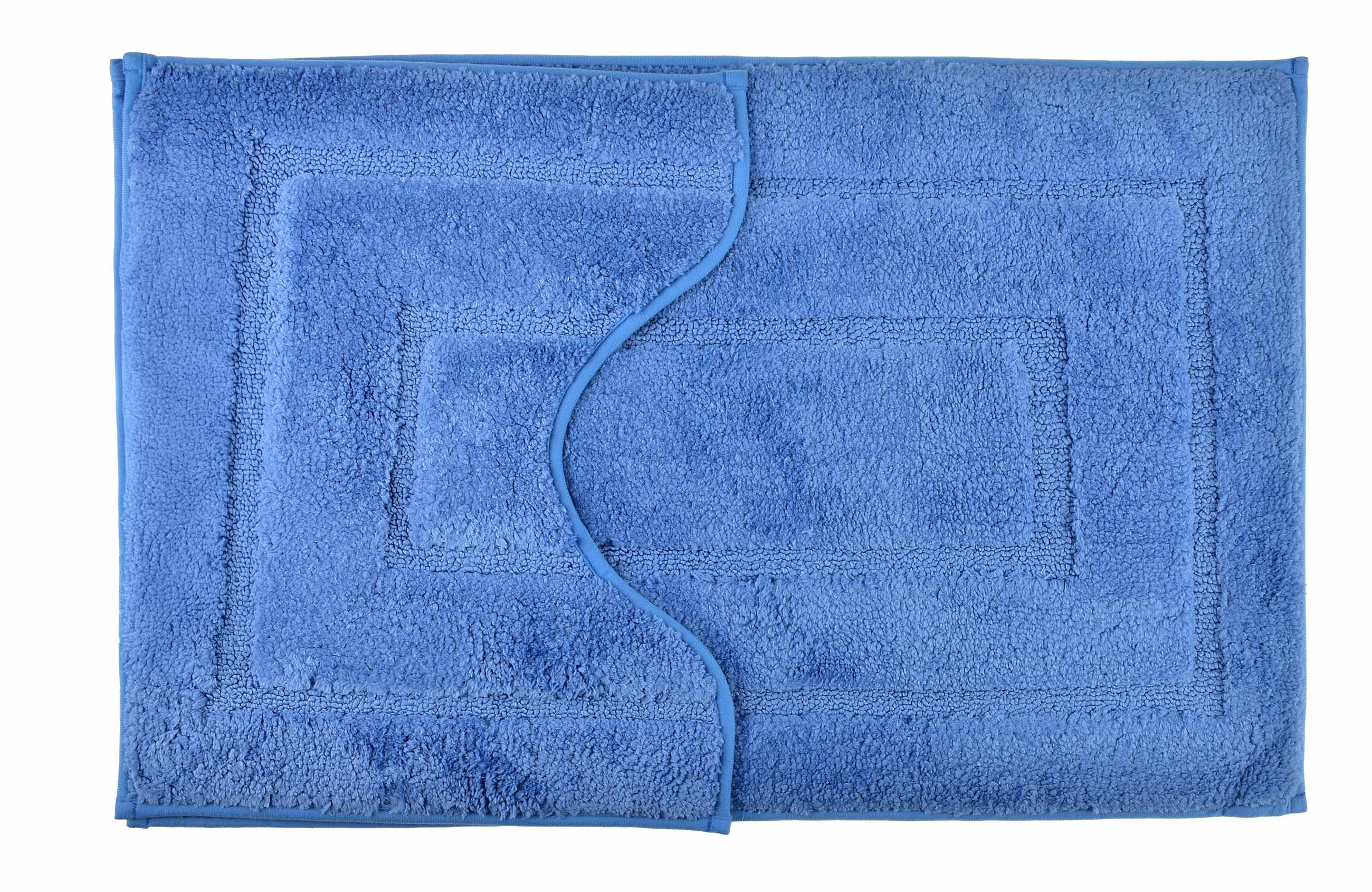 BADTEPPICH Zac Blau 80/50/2 cm Textilien - Blau, Textil (50/80cm) - Mondex