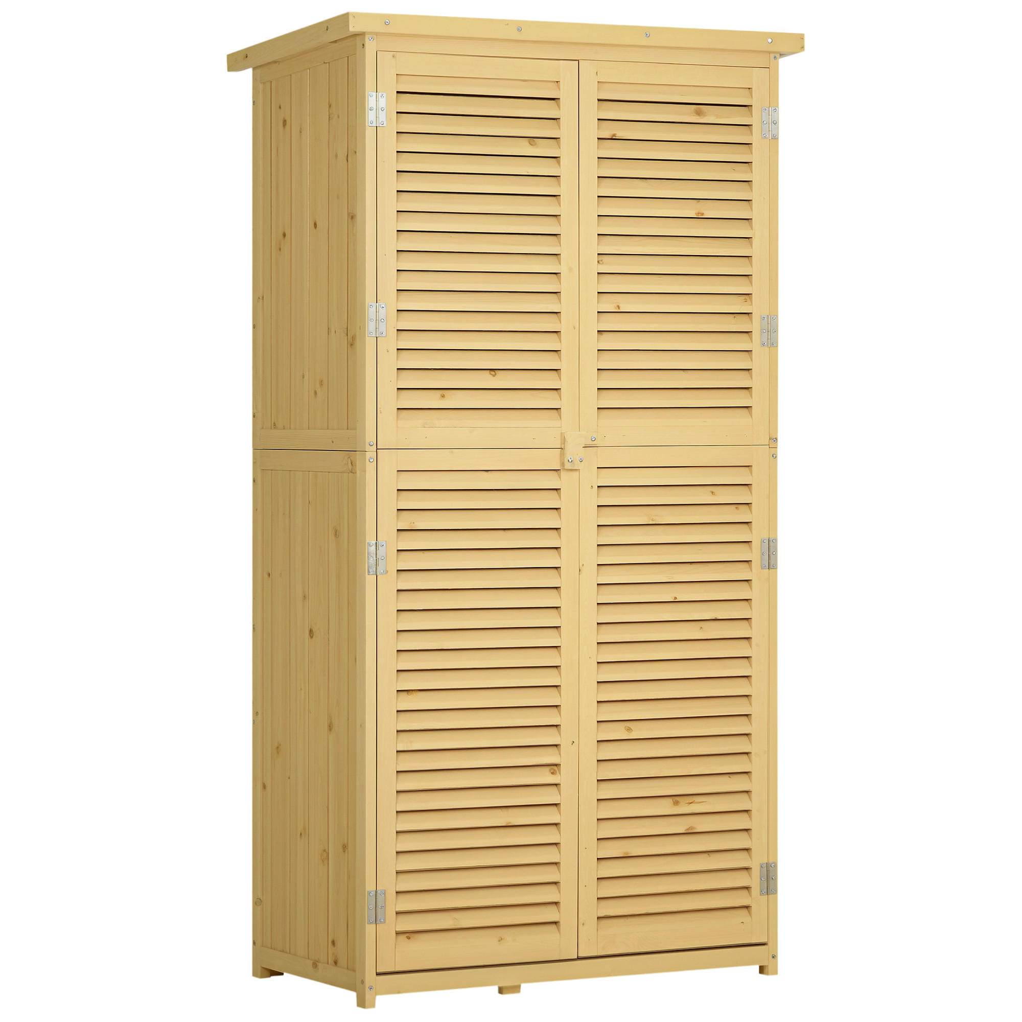 GARTENSCHRANK DE-09229 Naturholz - Naturfarben, Holz (46.5/160/87cm) - ComfortXL
