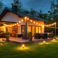 LED AUSSENLEUCHTE Solar Lichterkette Schwarz - Schwarz, Kunststoff (660/1/1cm)