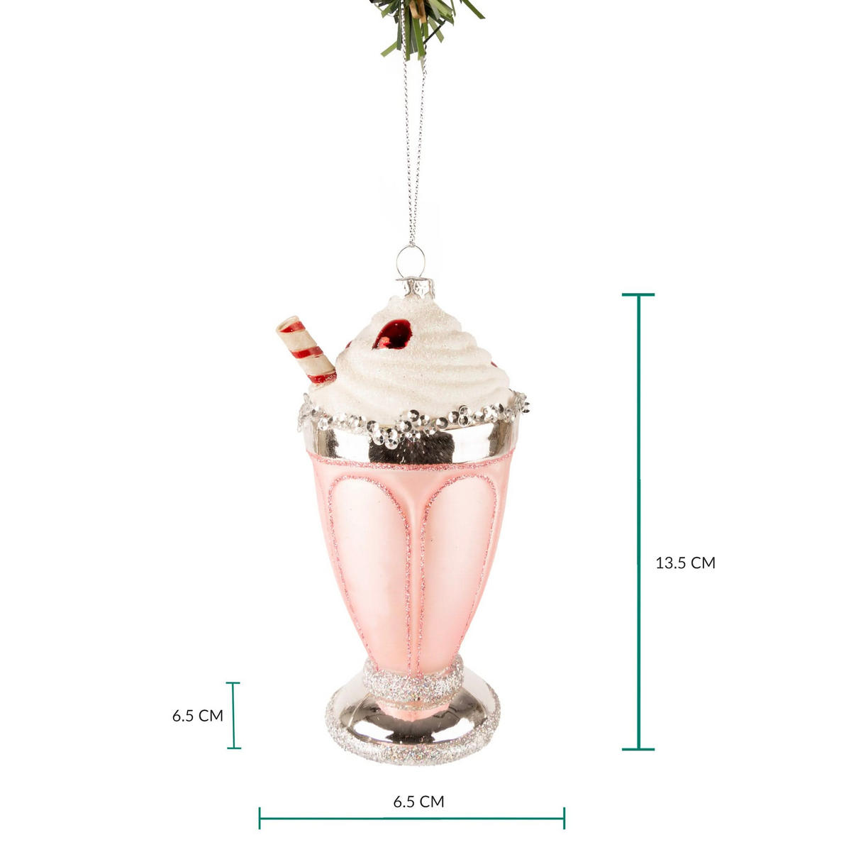 WEIHNACHTSKUGEL Milkshake 14 cm - Pink, Glas (7/14/1cm)