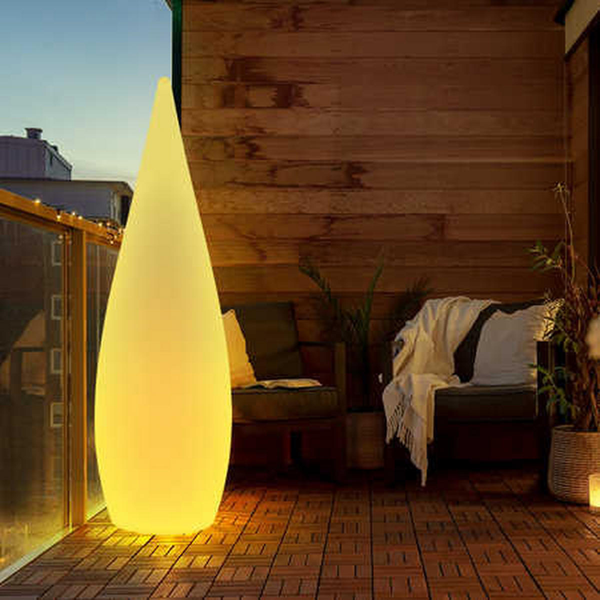 LED AUSSENLEUCHTE VASCON Weiß - Weiß, Kunststoff (24/24/96cm) - Globo Lighting