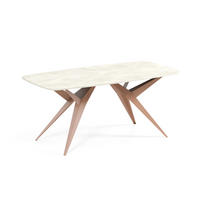 ESSTISCH AXIS - Creme/Kupferfarben, Holzwerkstoff/Metall (90/180/76cm) - Meblini