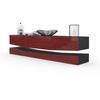 LOWBOARD City Fronten in Bordeaux Hochglanz - Bordeaux, Holzwerkstoff (178/48/39cm) - Vladon