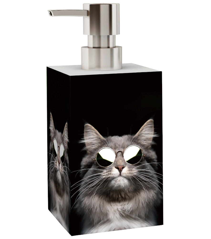 SEIFENSPENDER Cool Cat - Schwarz, Kunststoff (8/16/8cm) - Sanilo