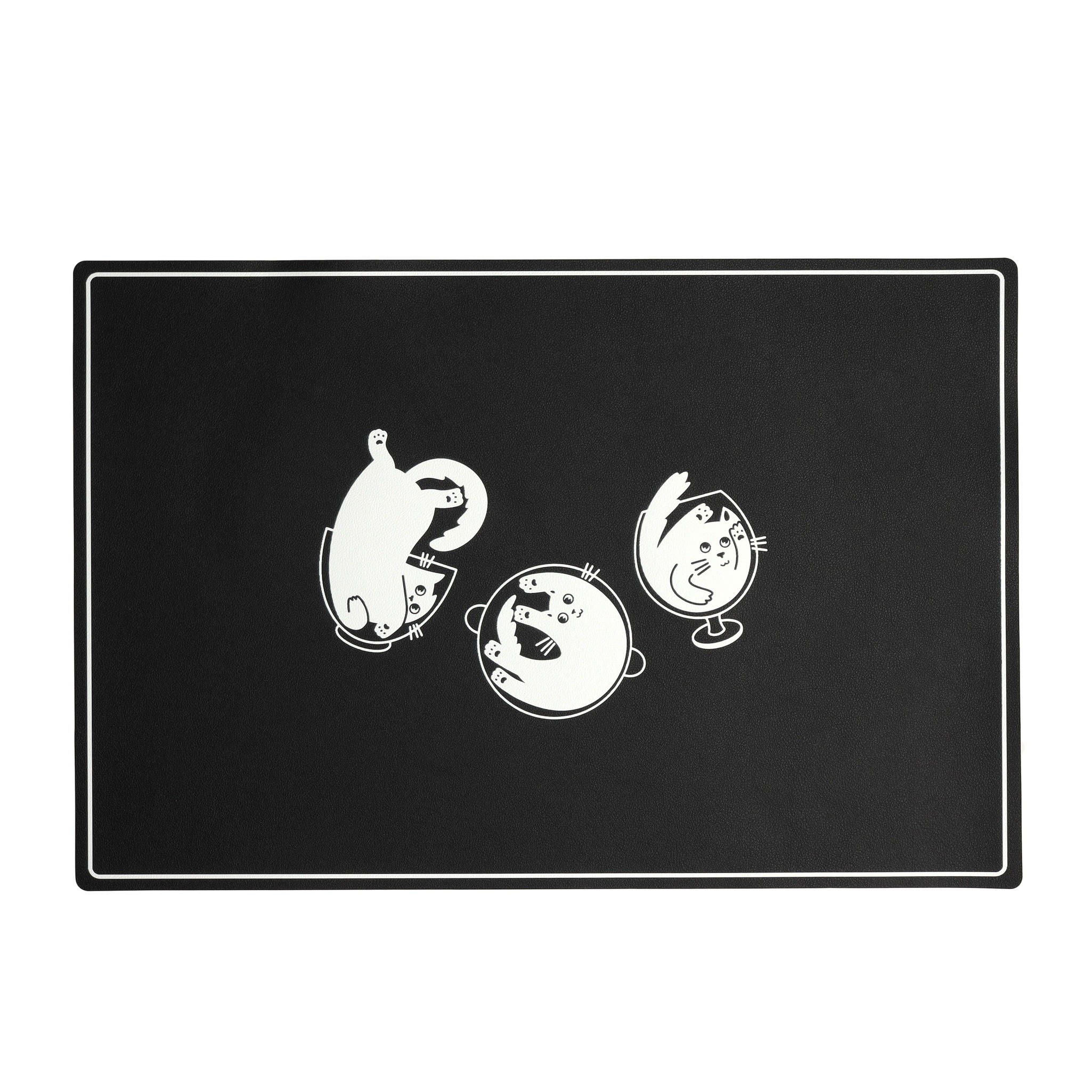 DEKORATIVES TISCHSET Sirino - Schwarz, Kunststoff (30/45/1cm) - home&you