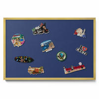MAGNETTAFEL 60x40 cm Goldener Rahmen Dunkelblau - Dunkelblau, Metall (60/50/0.4cm) - TULUP