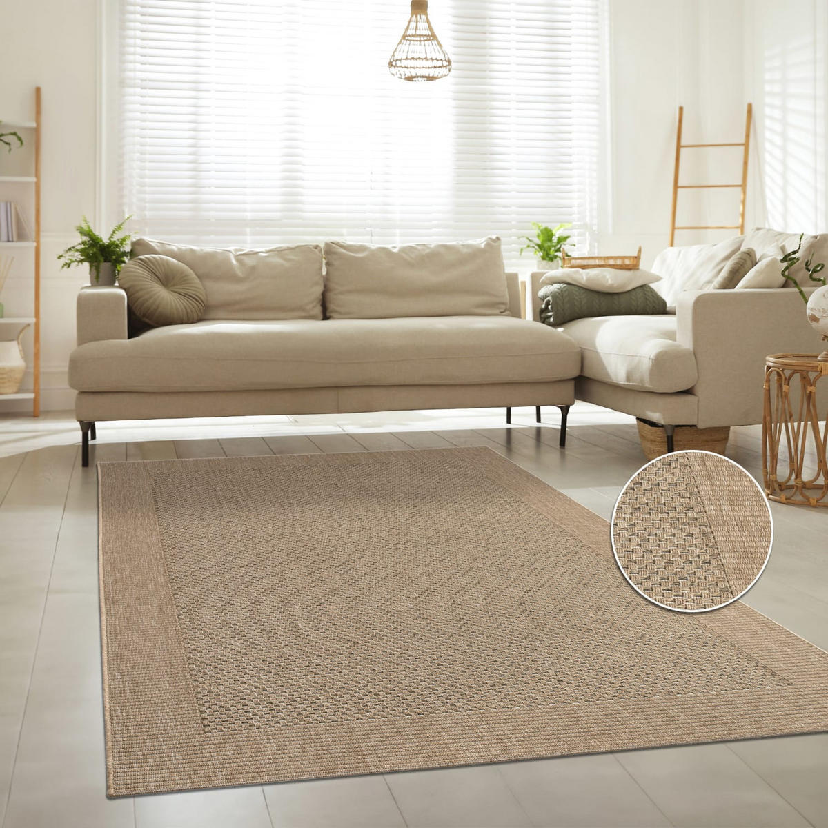 FLACHWEBTEPPICH, mit Bordüre, Beige, 160 x 230 cm - Beige, Textil (230/160cm) - KADIMA DESIGN