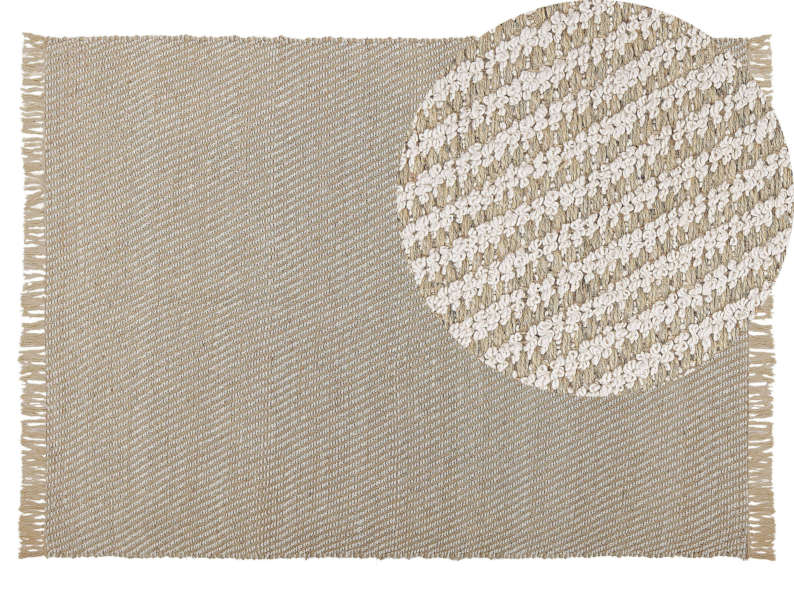 KURZFLOR-TEPPICH Aladag 200/140 cm - Beige, Naturmaterialen (140/200cm) - Beliani