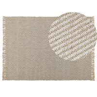 KURZFLOR-TEPPICH Aladag 200/140 cm - Beige, Naturmaterialen (140/200cm) - Beliani
