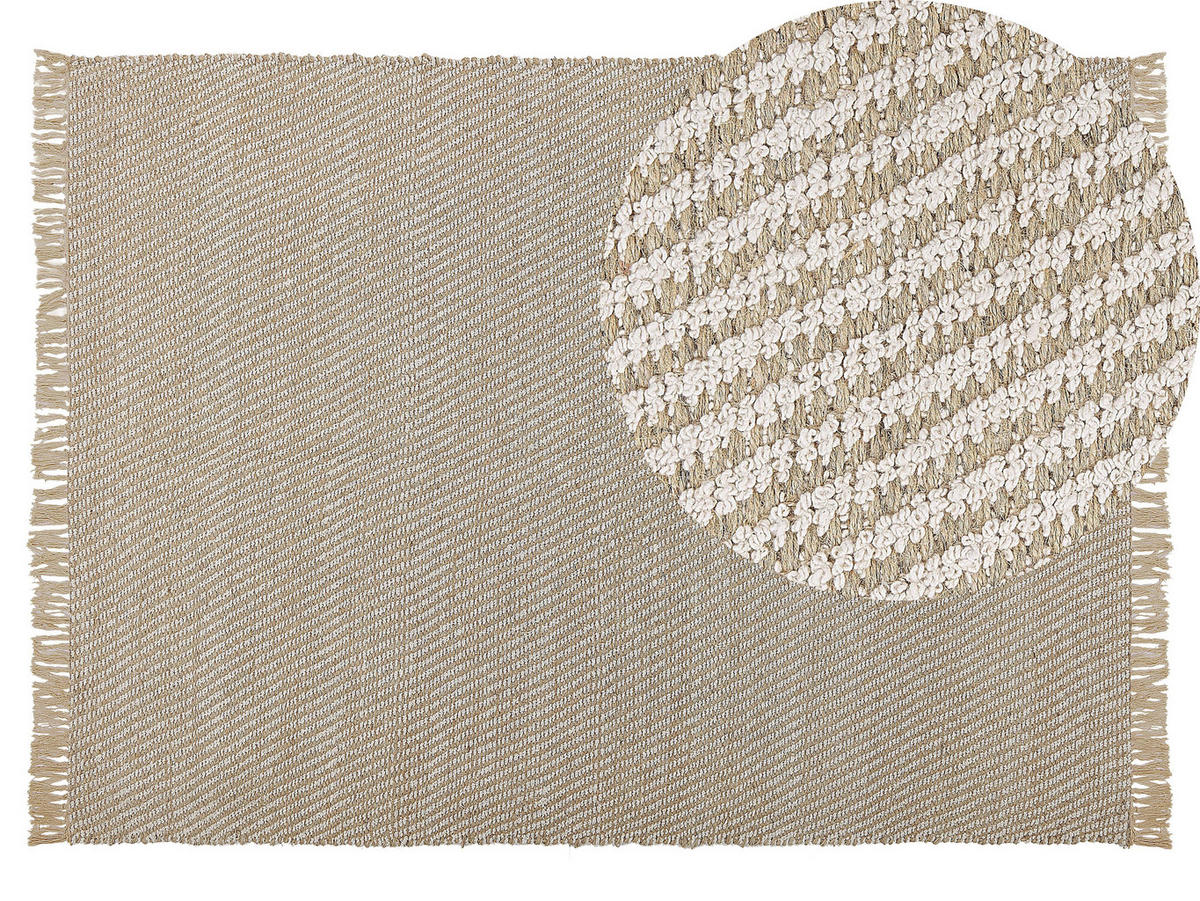KURZFLOR-TEPPICH Aladag 200/140 cm - Beige, Naturmaterialen (140/200cm) - Beliani