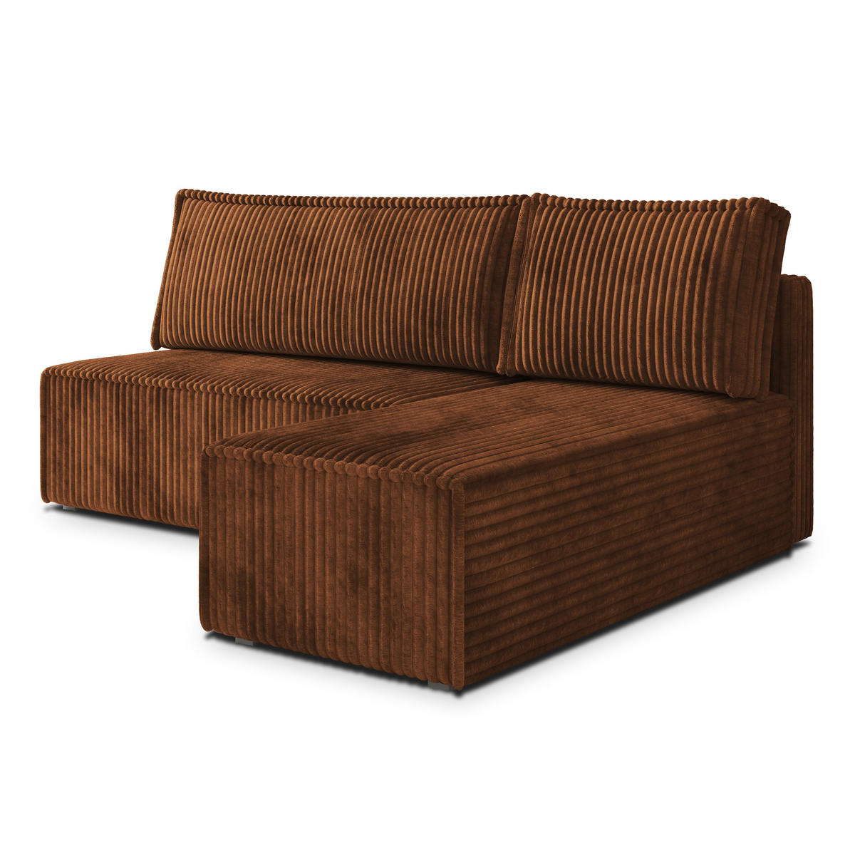 ROHOVÁ SEDAČKA BRISO měděná - šedá/měděná, dřevo/textil (200/140cm) - MASSENO